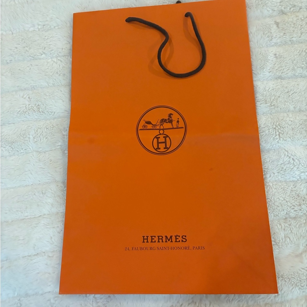 Hermes Orange Shopping Bag